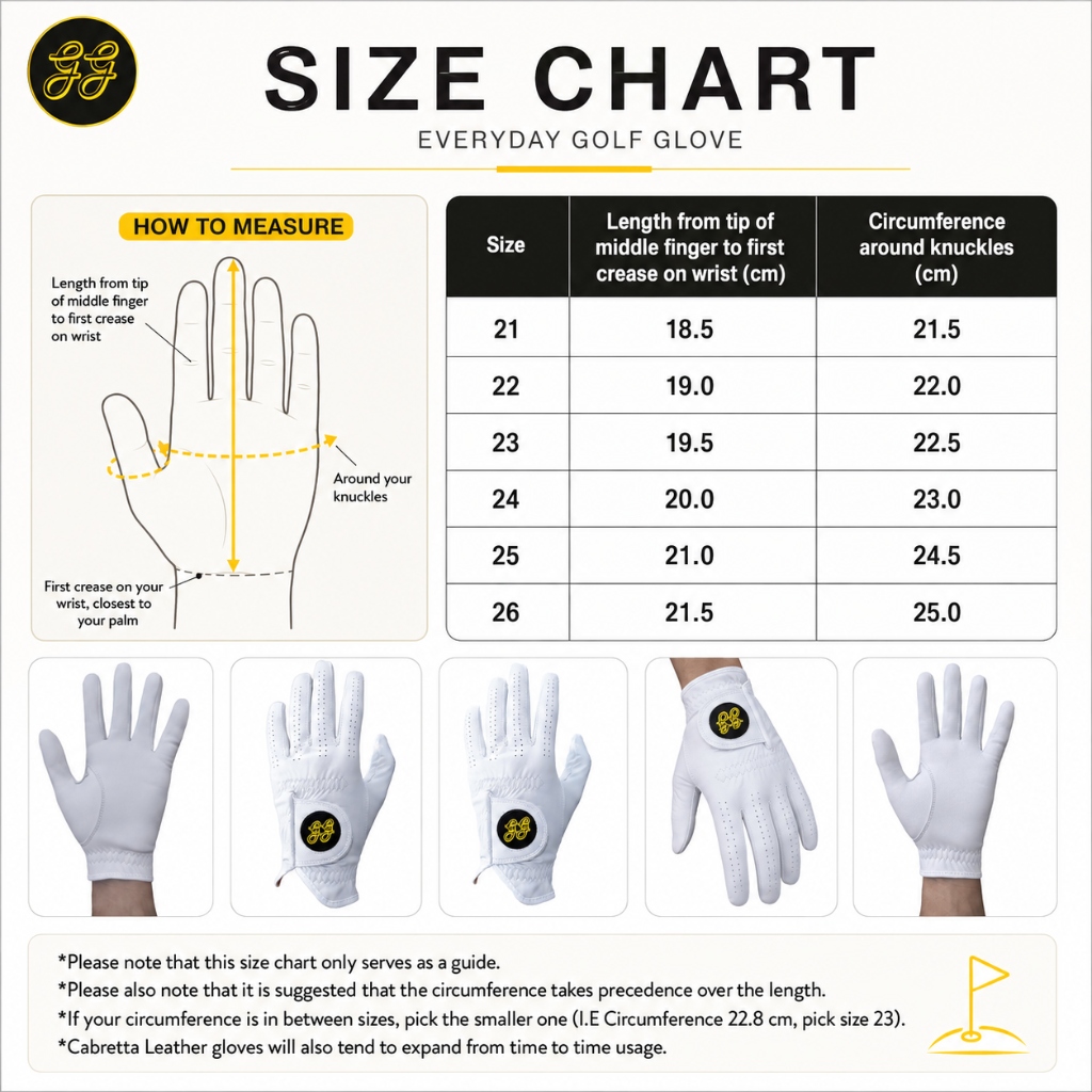 GG Everyday Cabretta Leather Golf Glove — 100% Sheepskin, Left Hand genuine cabretta leather golf glove Malaysia - thumbnail 7