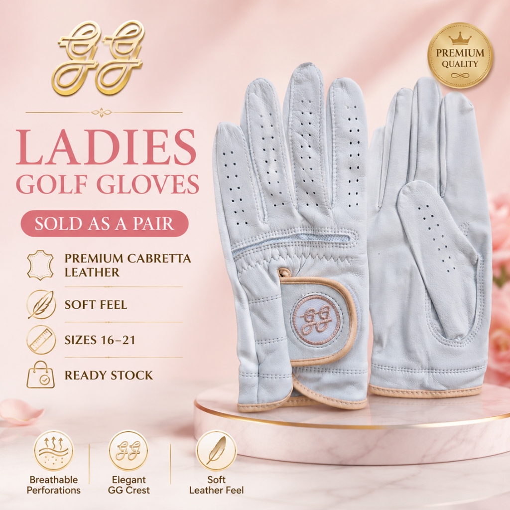 GG Ladies Cabretta Leather Golf Glove Pair — Left & Right Hand Set genuine cabretta leather golf glove Malaysia - thumbnail 4